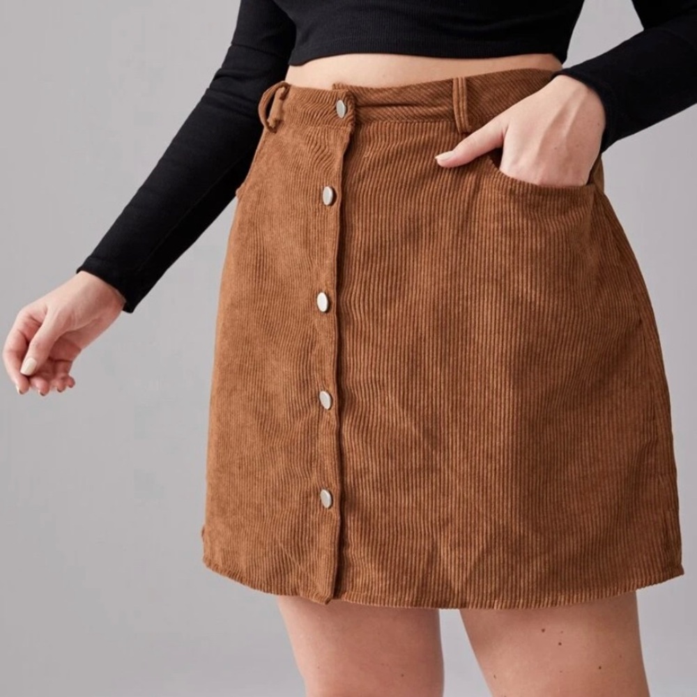 Brown corduroy skirt